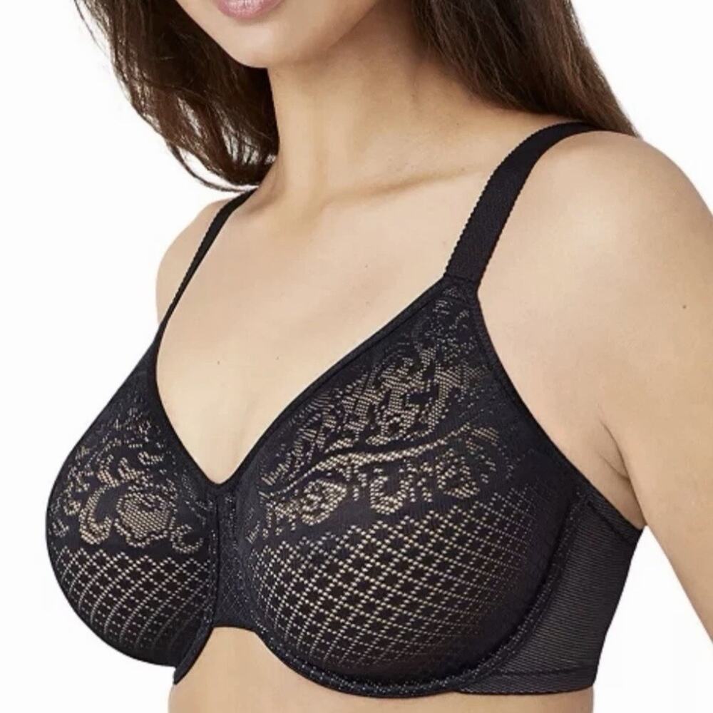 Wacoal 857210 Visual Effects Minimizer Underwire black full coverage 42DD - Picture 2 of 16